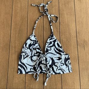 SHEIN Front Tie Printed Halter Top